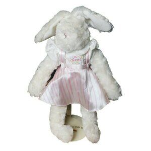 Netti Confetti Bunnies By The Bay Plush Bunny Pink Striped Dress With Stand 2006